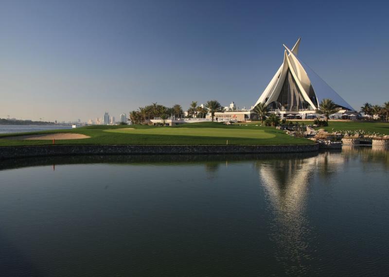 Dubai Creek Golf & Yacht Club clubhouse view