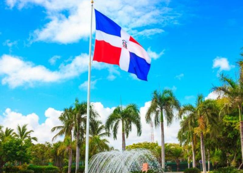 Dominican republic waving flag