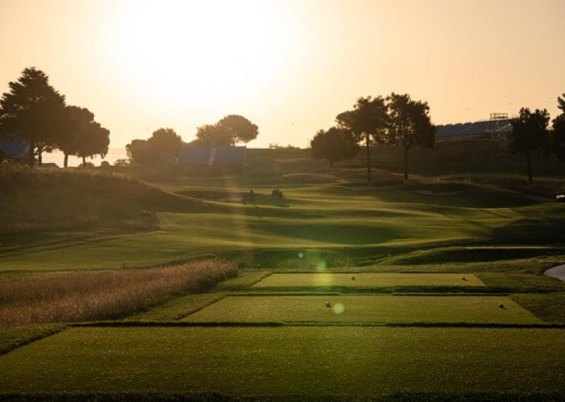 Marco Simone fairway view at sunset