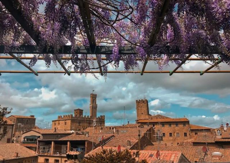 Volterra skyline seen from a balcony