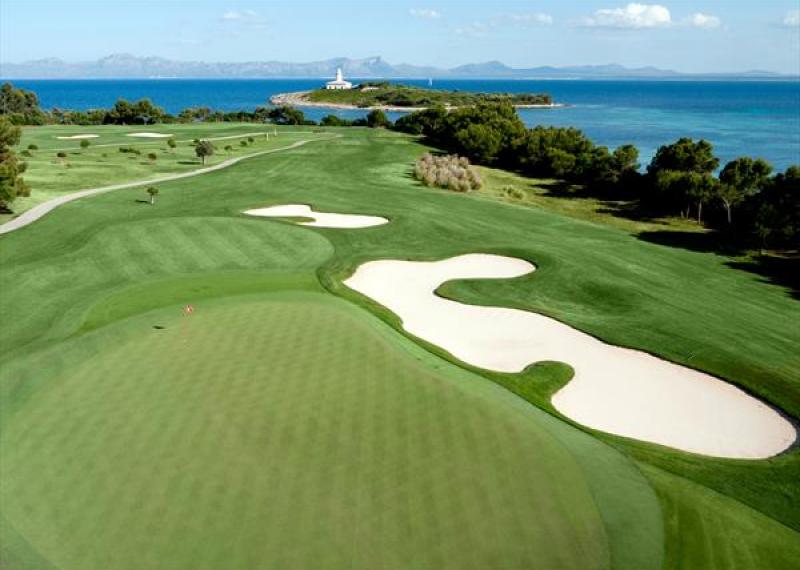 Alcanada Golf fairway view with bunkers