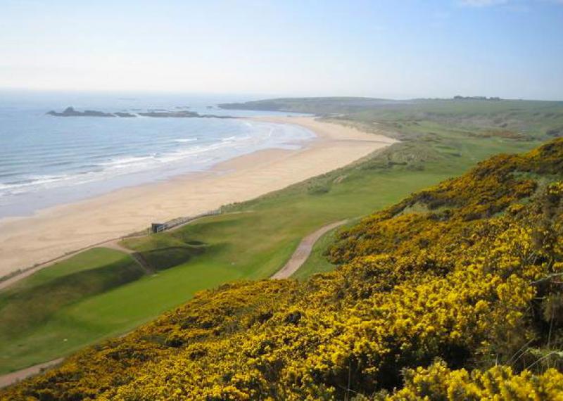 Cruden Bay Golf Club fairway and coastline view