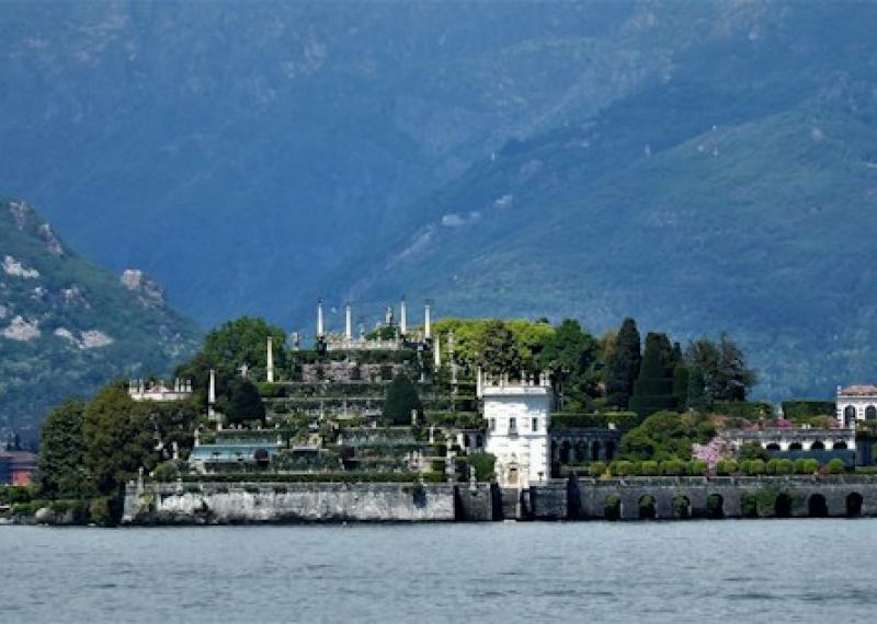 View of the island of Lake Maggiore