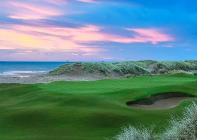 Trump International Golf Links, Scotland course at sunset