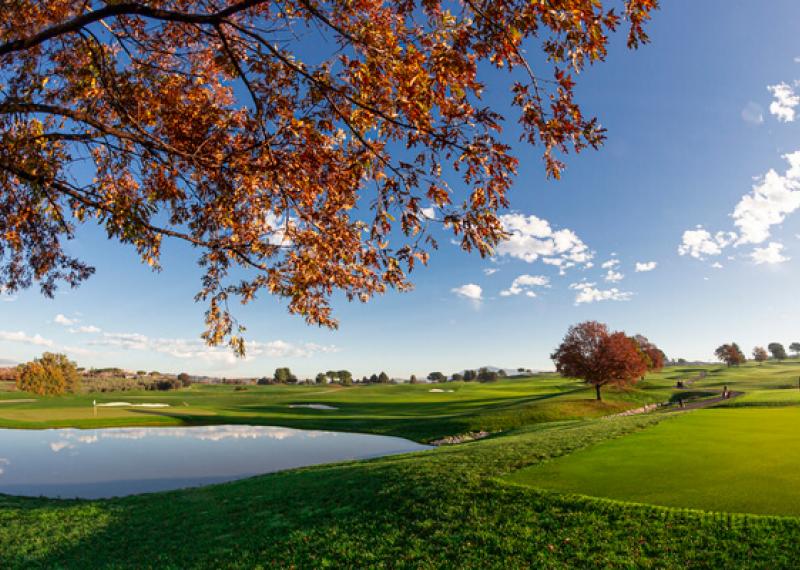 Marco Simone course view with bunkers and trees