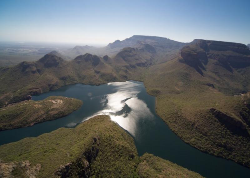 Blyde River Canyon vista fiume in curva