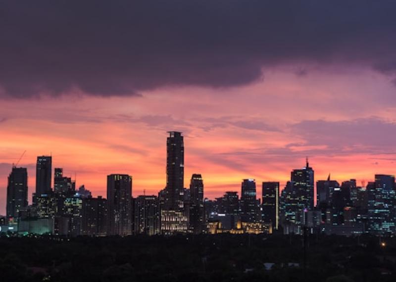 Manila skyline at sunset