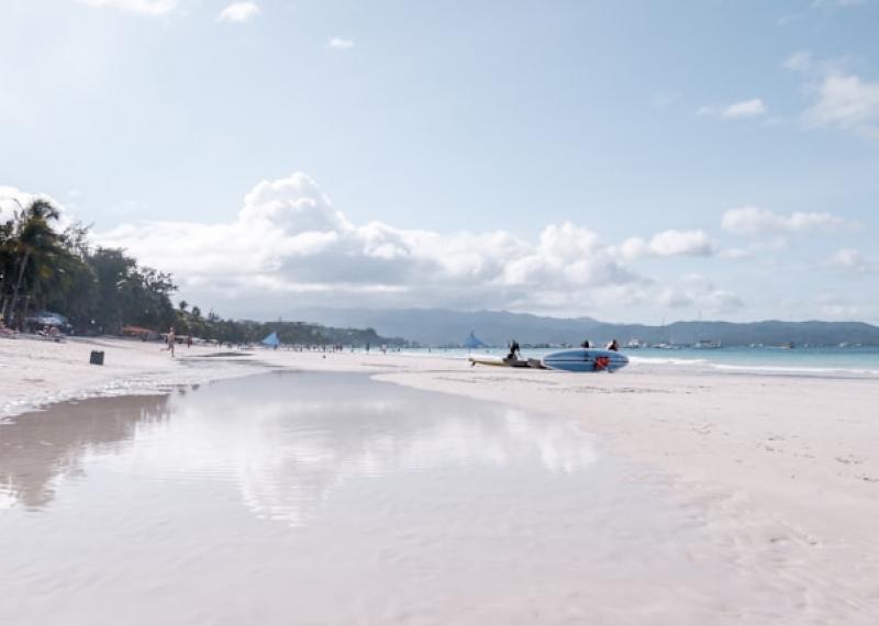 Boracay beach at low tide