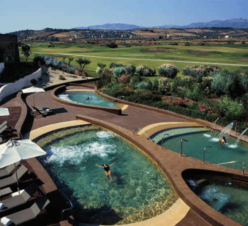 Rocco Forte Verdura Resort view on spa and golf course